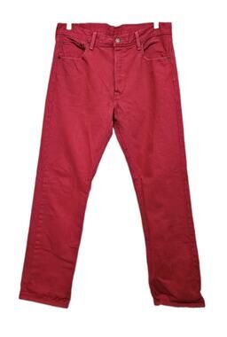 levis 501 34x32 Custom Dyed Fire Engine Red Denim Jeans